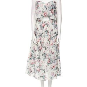 Alexis - Floral Strapless Two-Piece Midi Dress